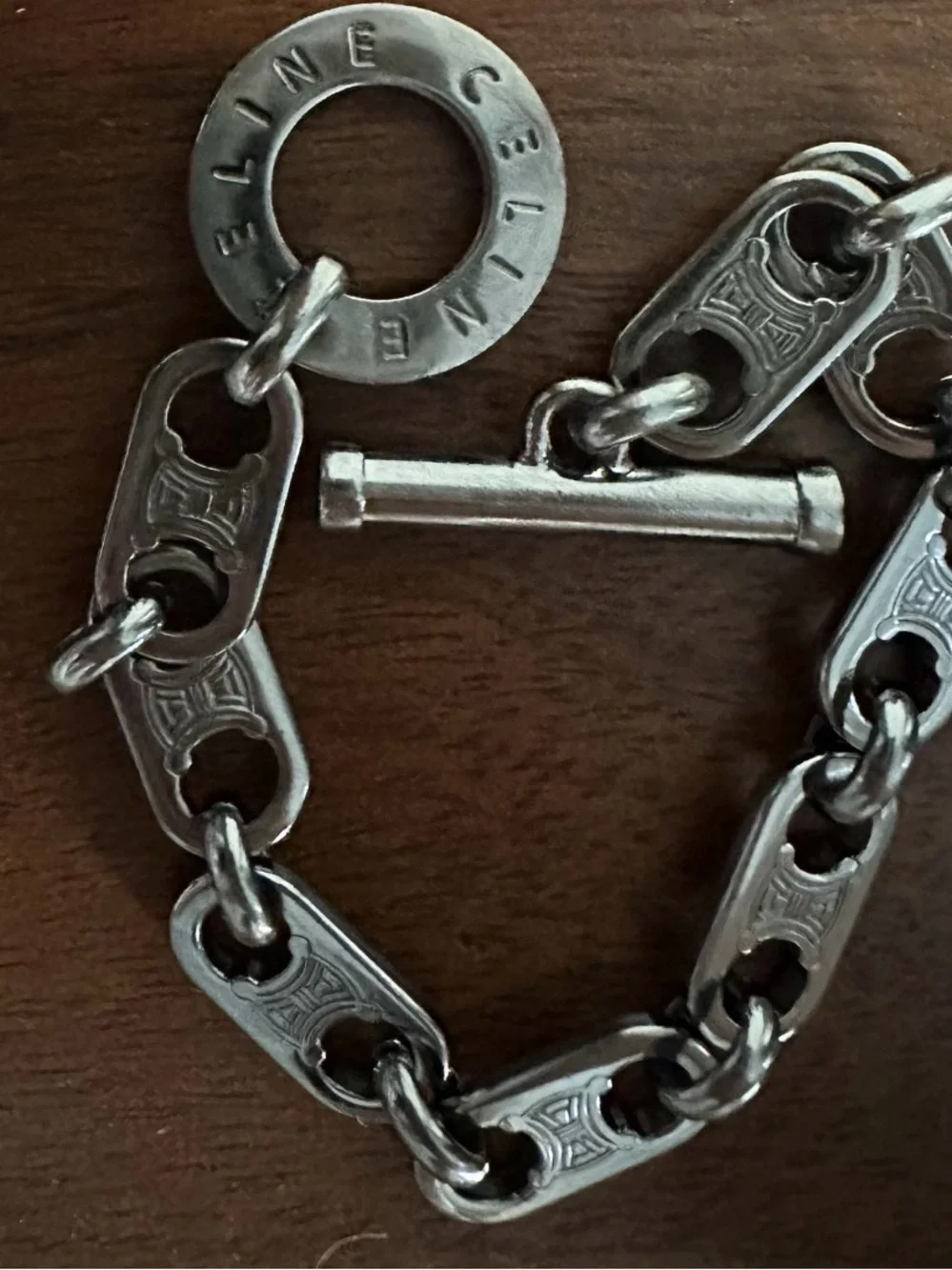 Celine Silver Chain Link Toggle Bracelet - Picture 5 of 5